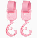 360° Rotating Stroller Hooks – Universal Baby Pram Hanger 2-Pack Stroller Accessory Hook QXL B74 Pink 2Pcs