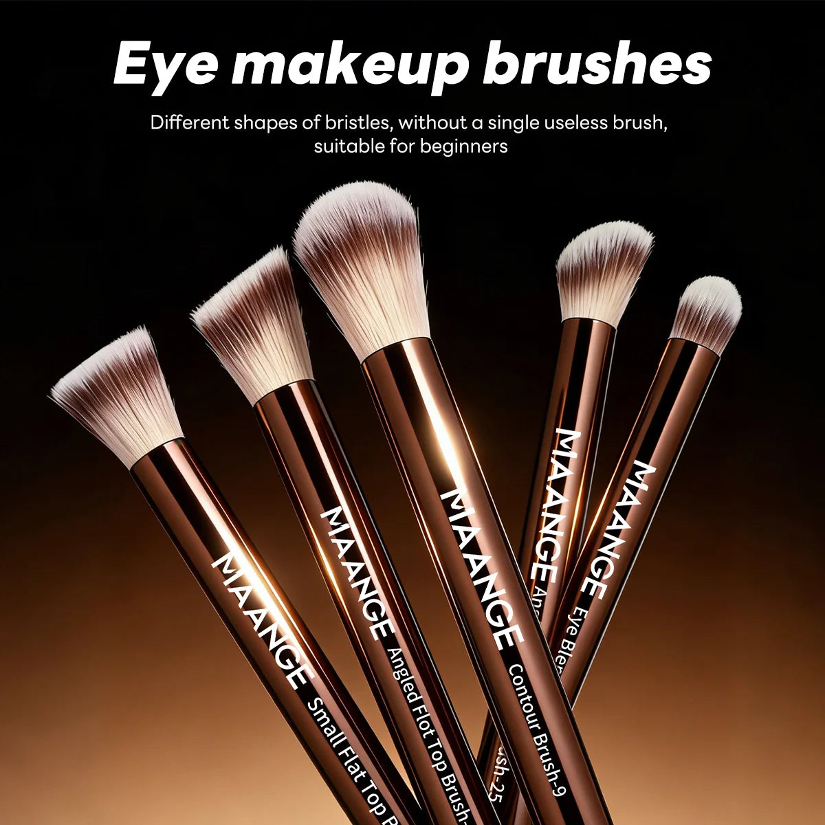 MAANGE 5-Pc Eye Shadow Blending Brush Set | Beginner Kit Eye Makeup Brush Set QXL