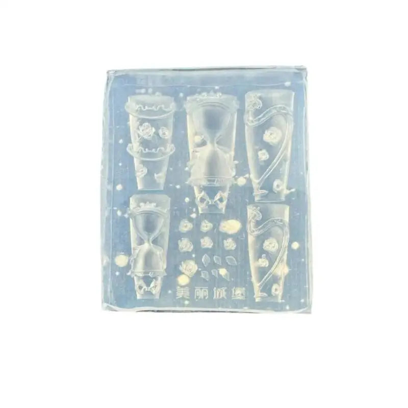 3D Silicone Nail Art Mold – Flower Ribbon Butterfly Design Nail Art Mold QXL A16