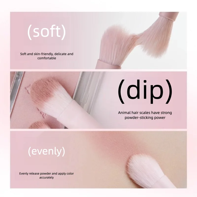6-Piece Natural Hair Eyeshadow Brush Set | Soft & Gentle Eyeshadow Brush Set QXL