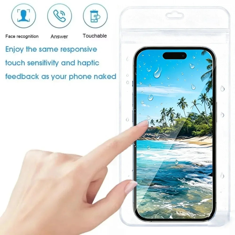 Waterproof Phone Pouch | Clear PVC Bag for Swimming & Diving Waterproof Phone Pouch QXL