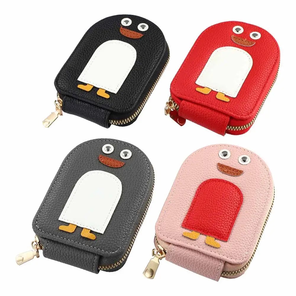 Cartoon Penguin Card Holder | PU Leather Accordion Wallet Card Holder Wallet QXL