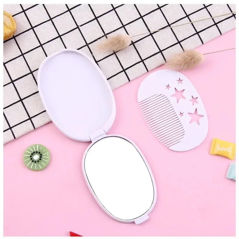 Foldable Double-Sided Compact Makeup Mirror | Cute Cartoon Compact Makeup Mirror QXL