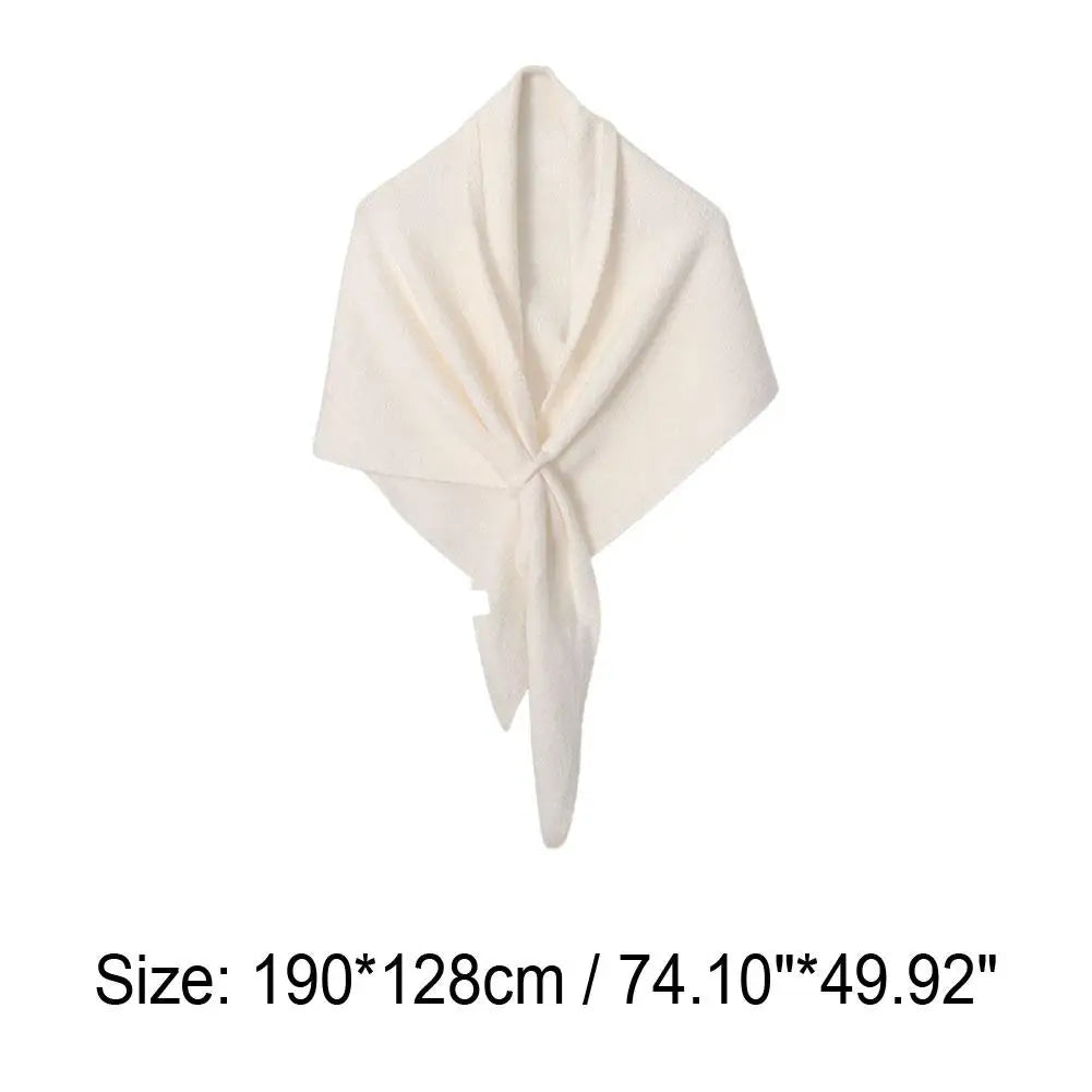 Women's Wool Blend Triangular Shawl | Large Winter Wrap Wrap Shawl Scarf QXL