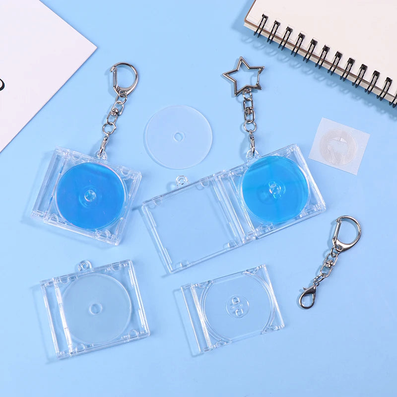 Mini NFC CD Disc Case Keychain | DIY Customizable Pendant Keychain Pendant QXL
