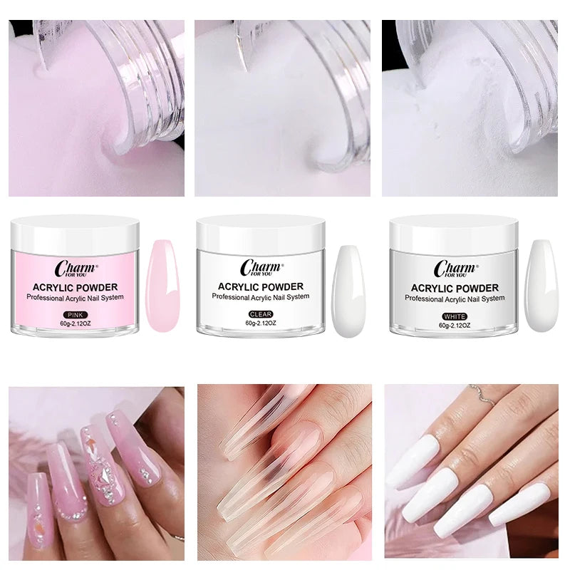 60g Acrylic Crystal Nail Powder – French Manicure & Extensions Acrylic Nail Powder QXL