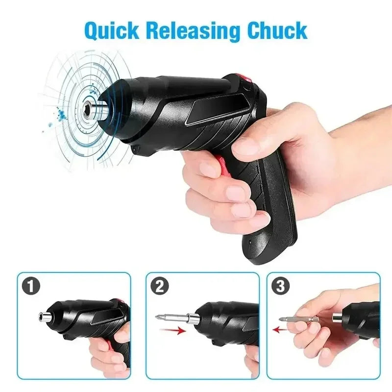 3.6V Cordless Screwdriver & Mini Drill | LED, Lithium Battery Cordless Screwdriver QXL