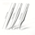 Precision Pointed Stainless Steel Tweezers | Brow & Beauty Tool Precision Tweezers QXL 3pcs