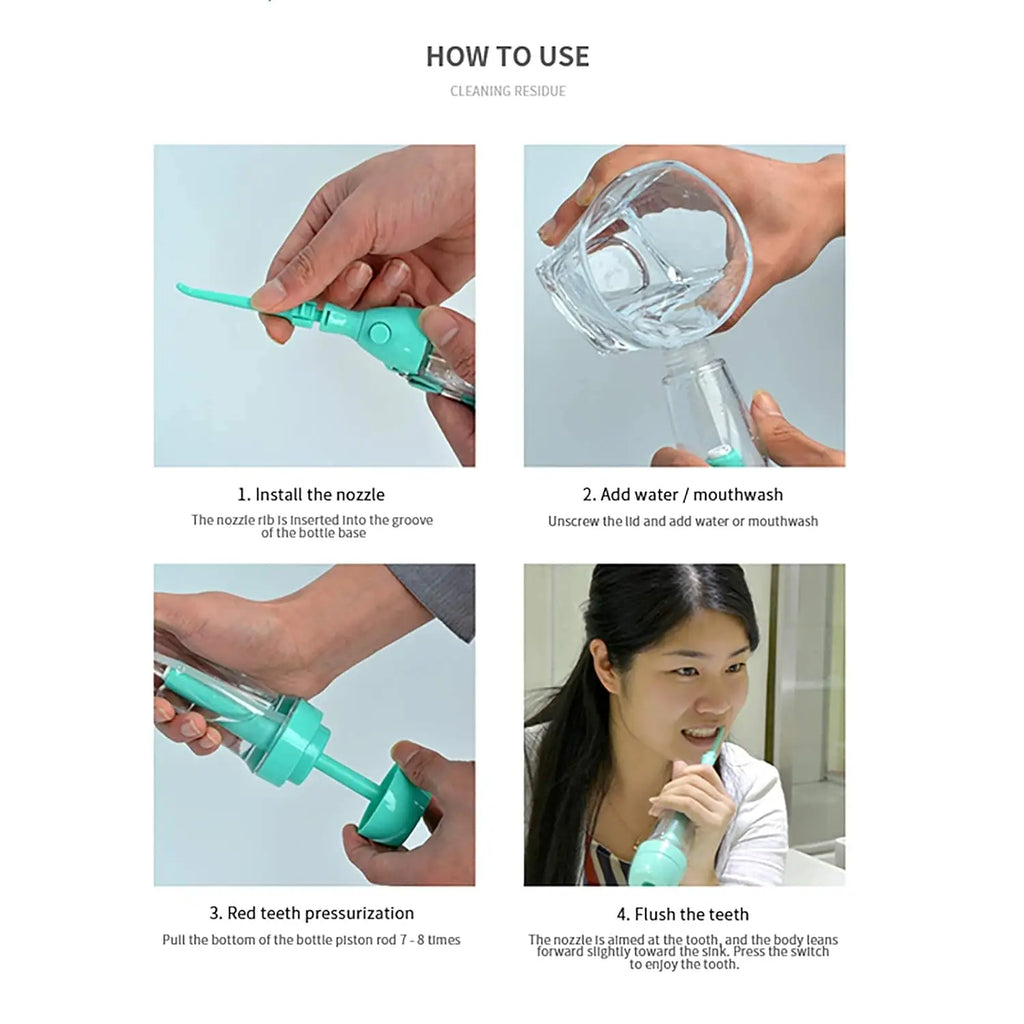 95ml Cordless Manual Water Flosser | Portable Oral Irrigator Oral Irrigator QXL