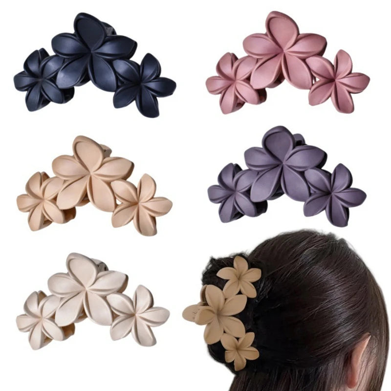 Vintage Flower Frosted Shark Claw Clip | Hair Accessory Hair Claw Clip QXL