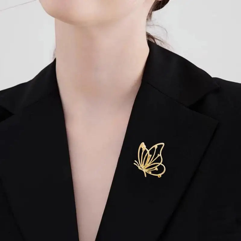 Elegant Hollow Butterfly Brooch Pin | Zinc Alloy Metal Brooch Pin QXL