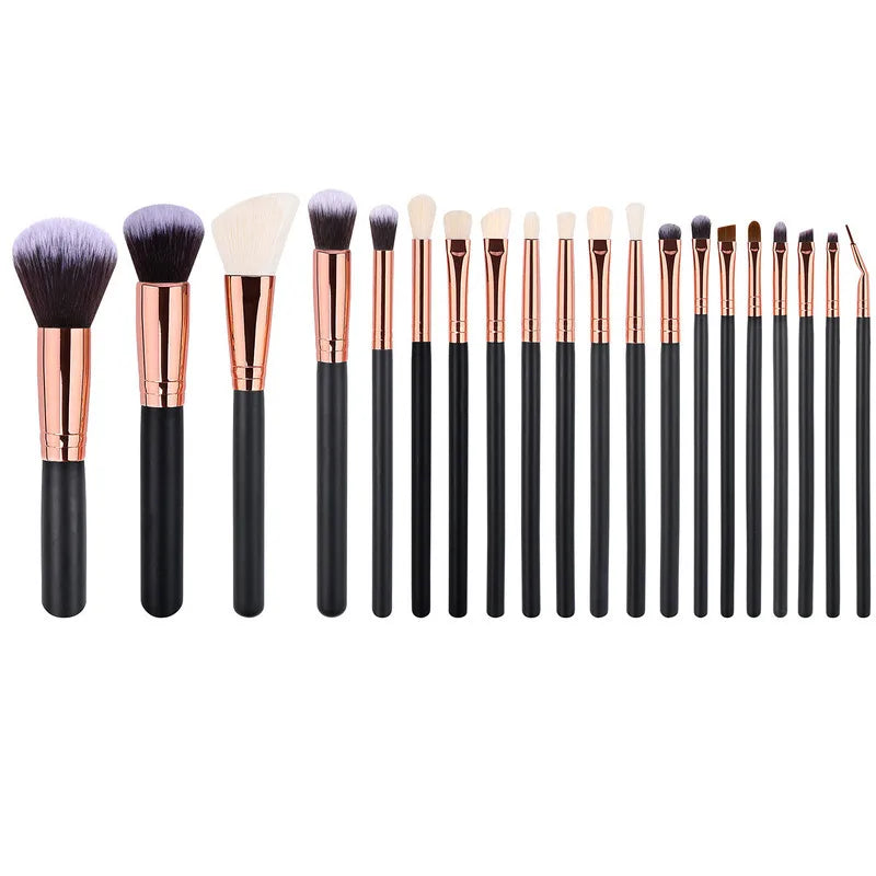 20-Piece Black Makeup Brush Set | Foundation & Eyeshadow Makeup Brush Set QXL