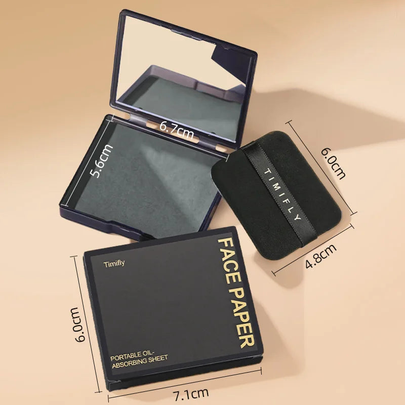 100-Sheet Facial Oil Blotting Papers | Portable Refillable Case Oil Blotting Sheets QXL