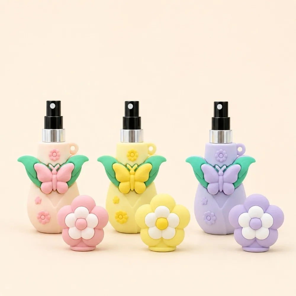 5ml Flower Shape Refillable Perfume Atomizer Bottle | PVC Perfume Atomizer Bottle QXL