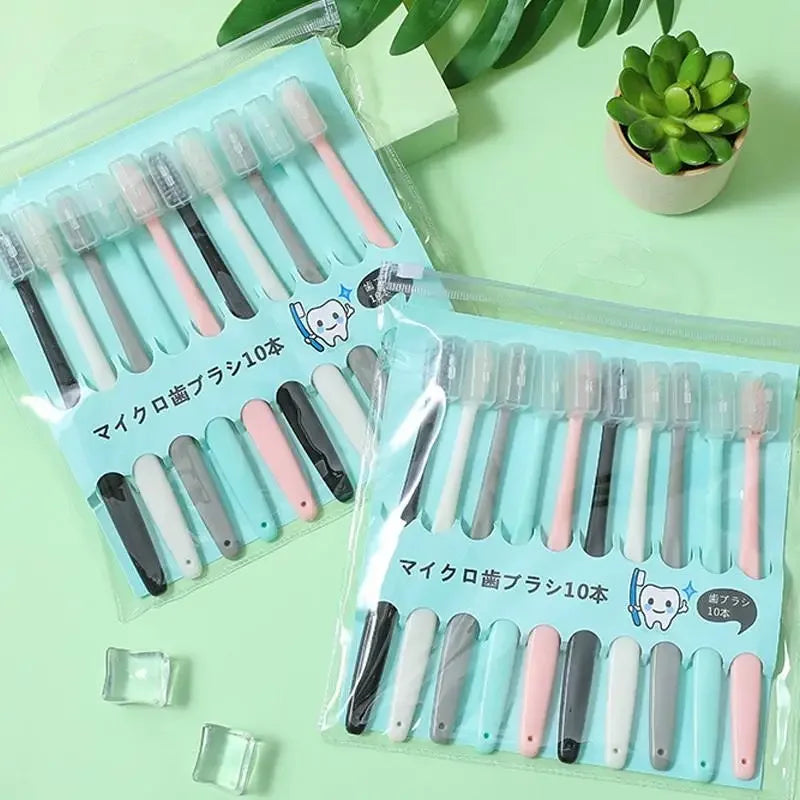 10-Pack Soft Bristle Toothbrushes | Ultrafine Deep Clean Soft Bristle Toothbrush QXL