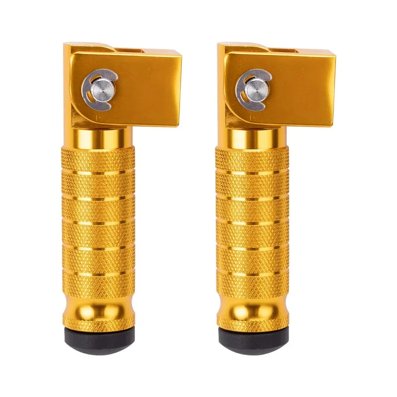 M8 Foldable Motorcycle Rear Footrest Pegs | Aluminium Alloy Pair Motorcycle Footrest Pegs QXL