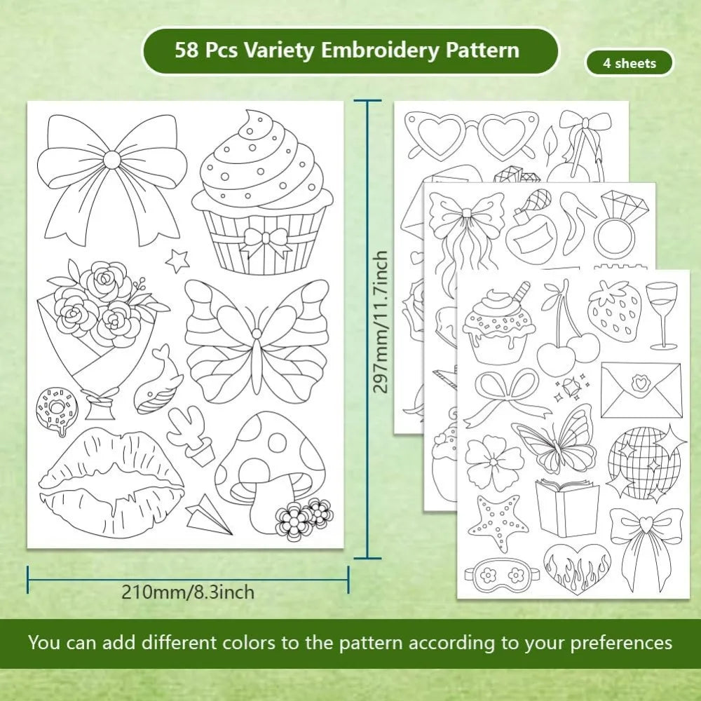 58-Pc Water Soluble Embroidery Stabilizer Sheets | DIY Patterns Embroidery Stabilizer Sheets QXL