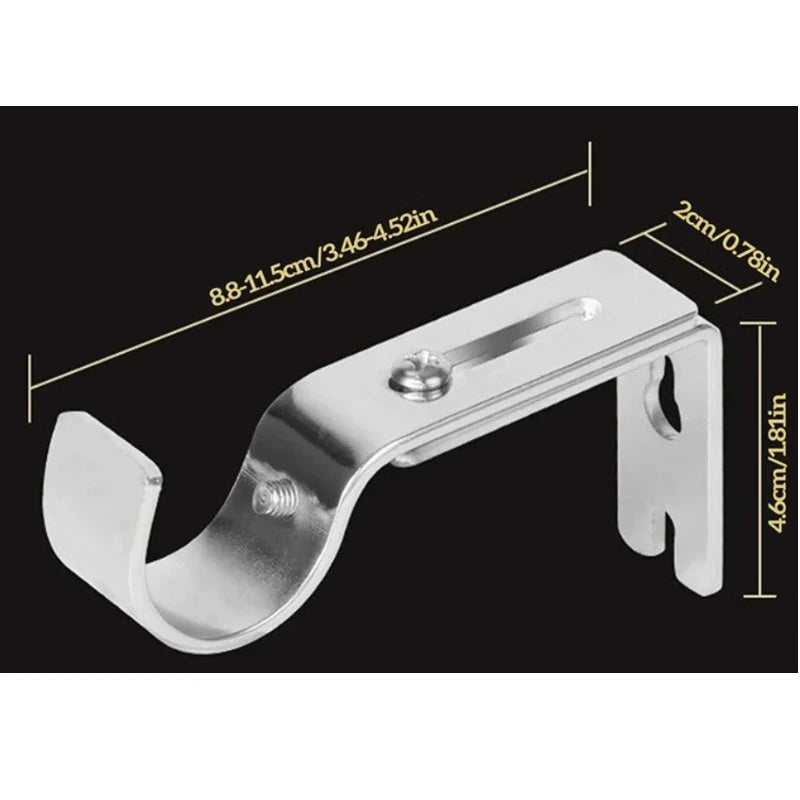 2-Pack Adjustable Wall-Mount Curtain Rod Brackets – Metal Curtain Rod Brackets QXL