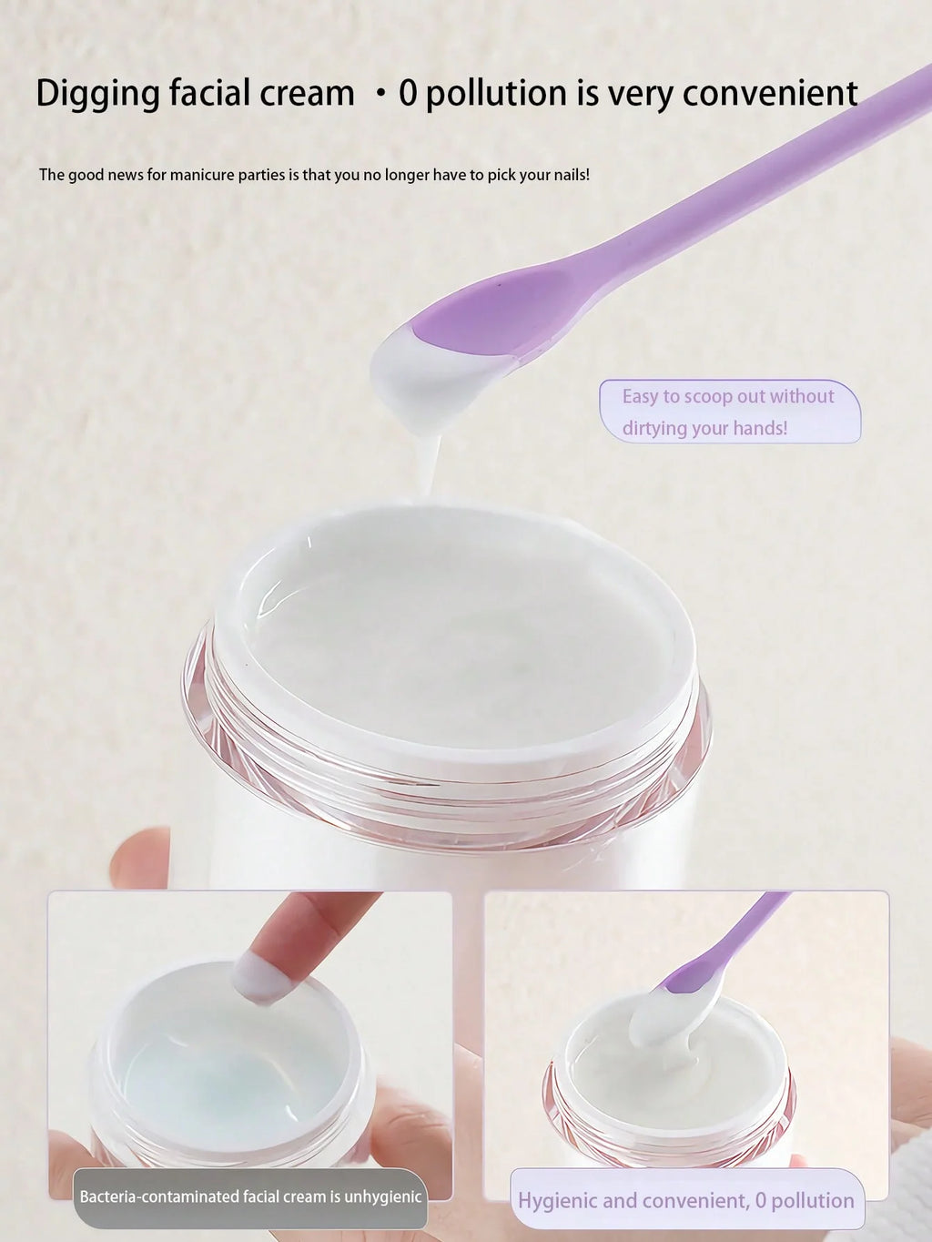 3-Pack Double-Headed Silicone Bottle & Jar Makeup Scraper Makeup Scraper Tool QXL