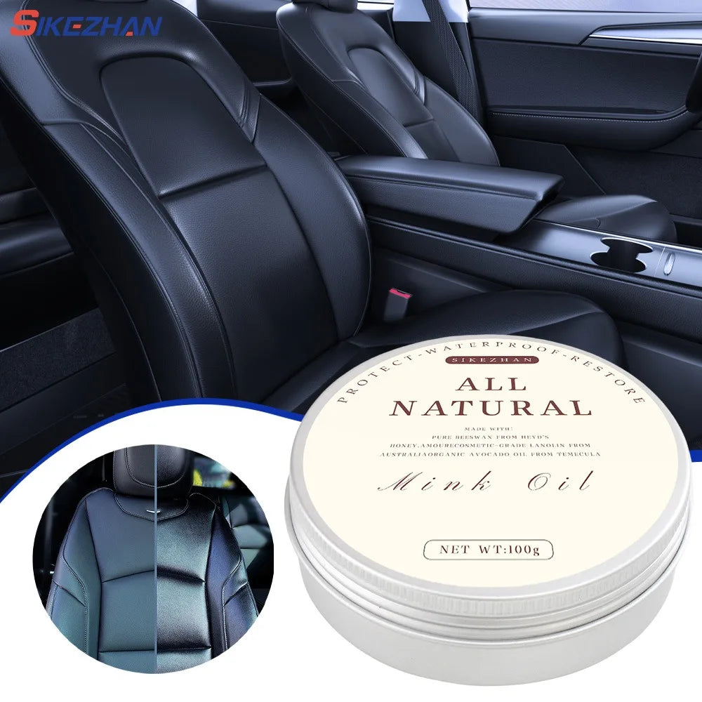 Leather Mink Oil Cream 100g | Car Seat & Sofa Care Leather Care Cream QXL Default Title
