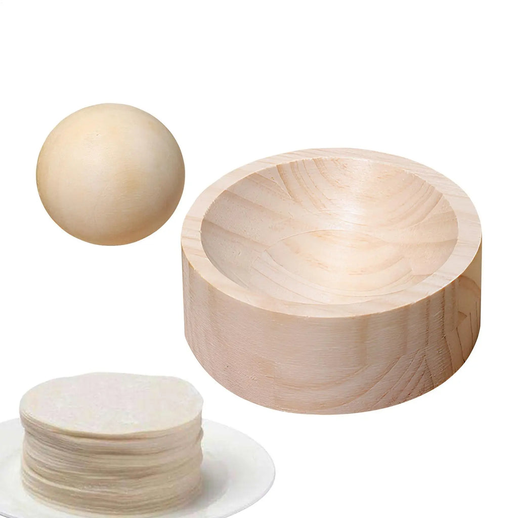 Wooden Dumpling Press Tool | Natural Pine Dough Skin Maker Dumpling Press Tool QXL