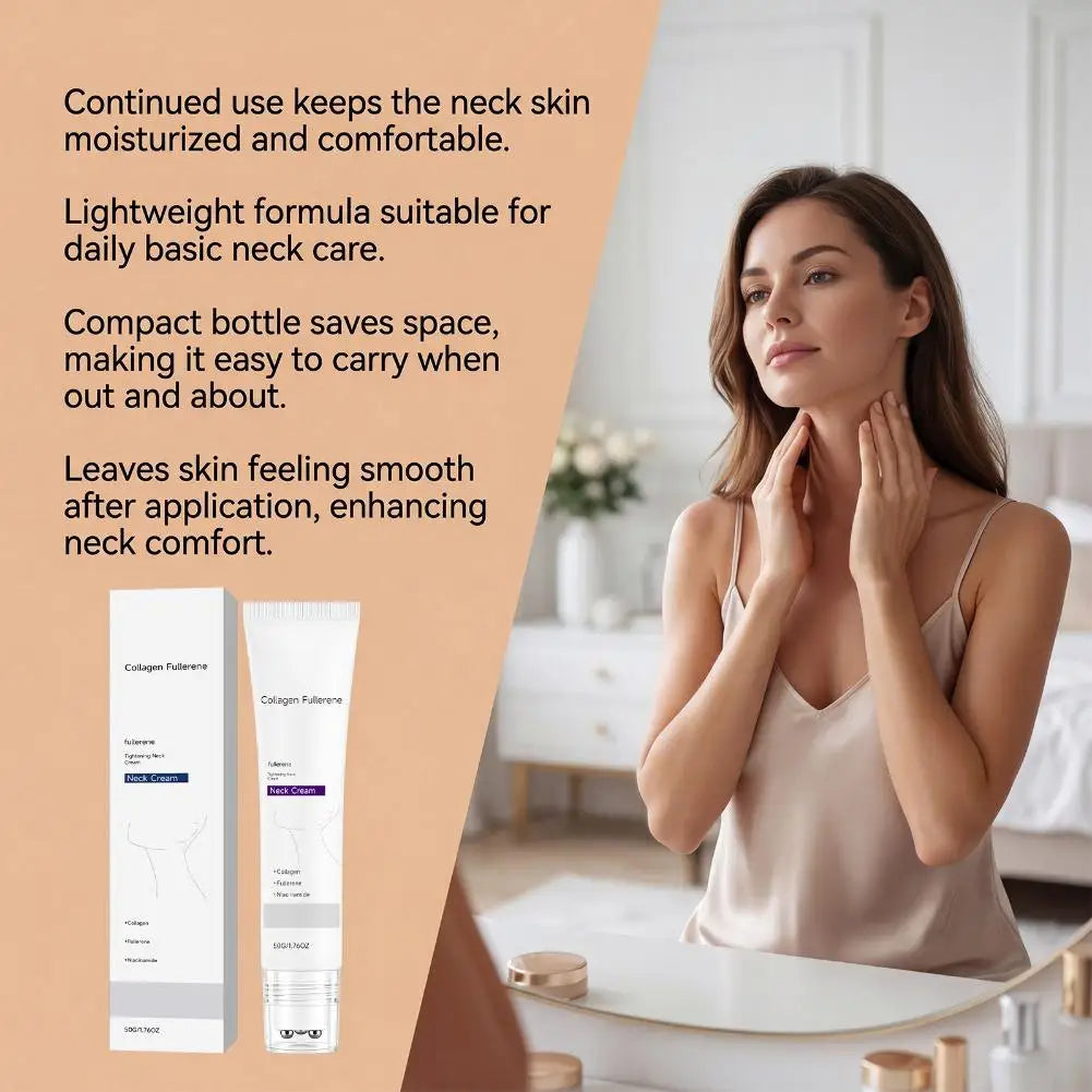 50ml Collagen & Fullerene Firming Neck Cream | 72-Hr Moisture Neck Firming Cream QXL
