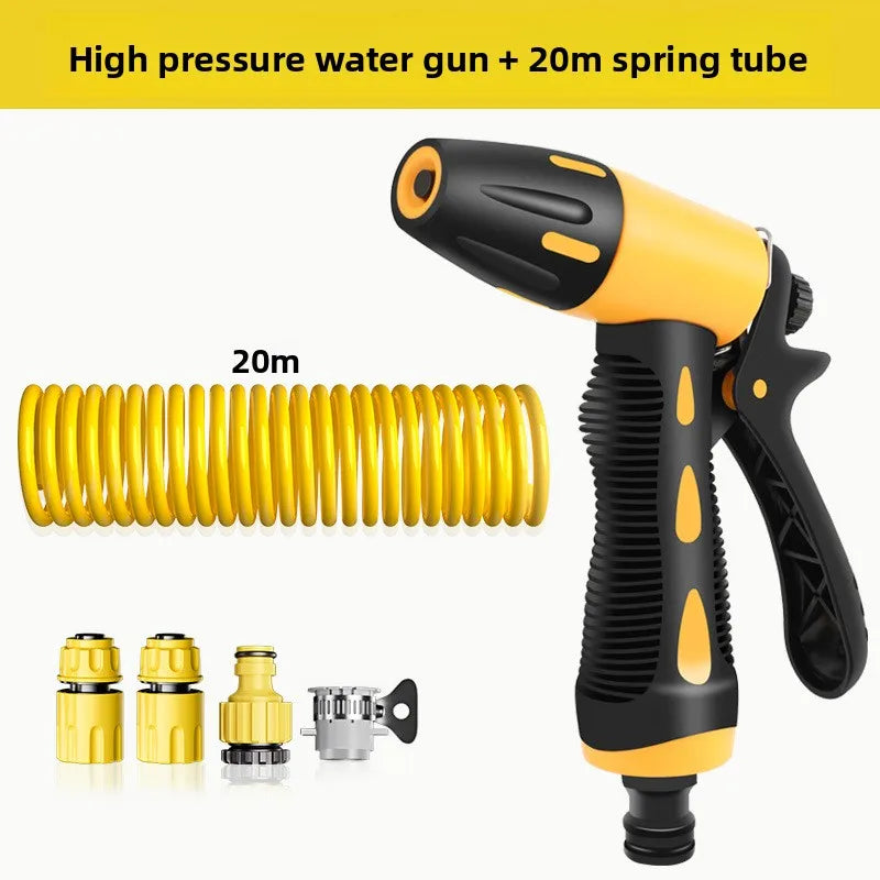 Retractable Spring Hose & Spray Gun Set | 10M 15M 20M Retractable Garden Hose QXL 20M