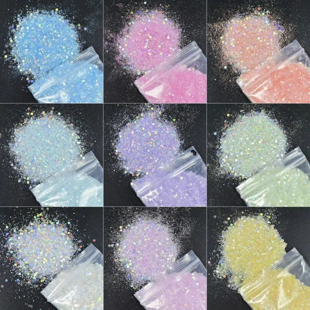 50g Holographic Nail Glitter Sequins | Hexagon PET Shimmer Nail Art Glitter QXL