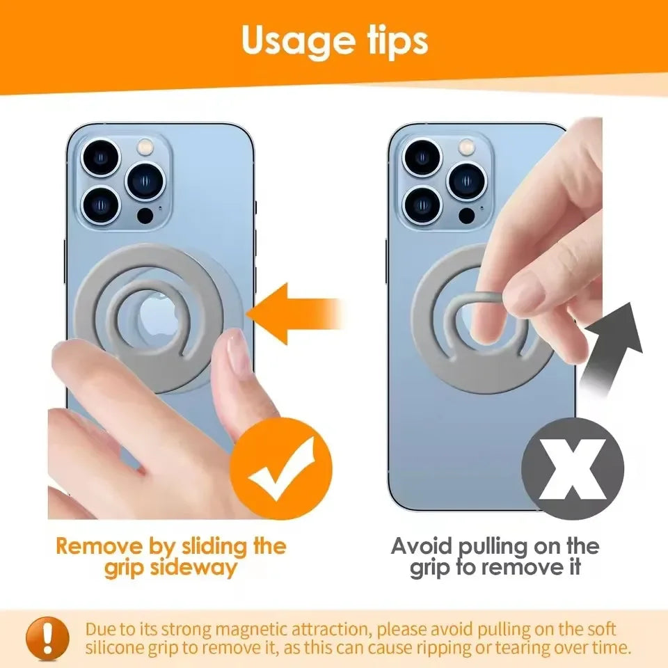 Magnetic Silicone Finger Ring Grip | MagSafe Phone Holder Phone Ring Holder QXL