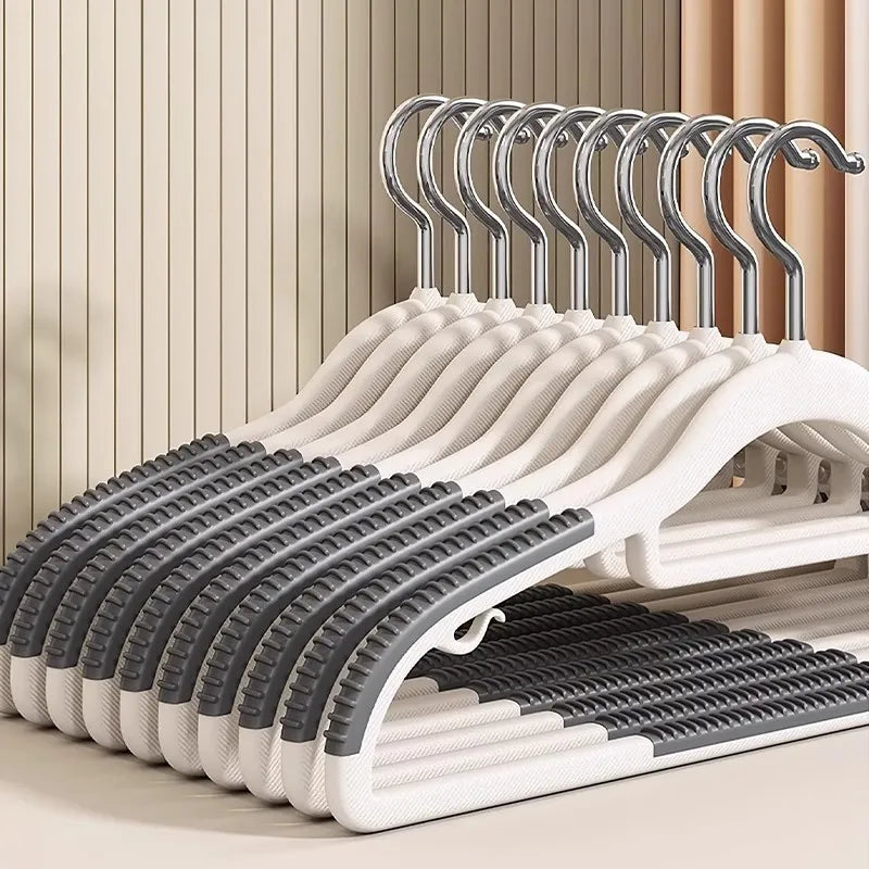 10-Pack Non-Slip Space-Saving Coat Hangers | 360° Swivel Hook Closet Coat Hangers QXL