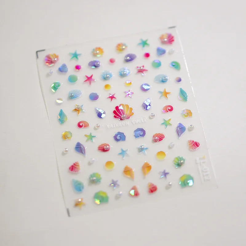 3D Halo Gradient Nail Art Stickers | Acrylic Decal Sliders