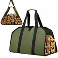 Foldable Canvas Firewood Carrier Bag – Waterproof, Indoor & Outdoor Firewood Carrier Bag QXL green