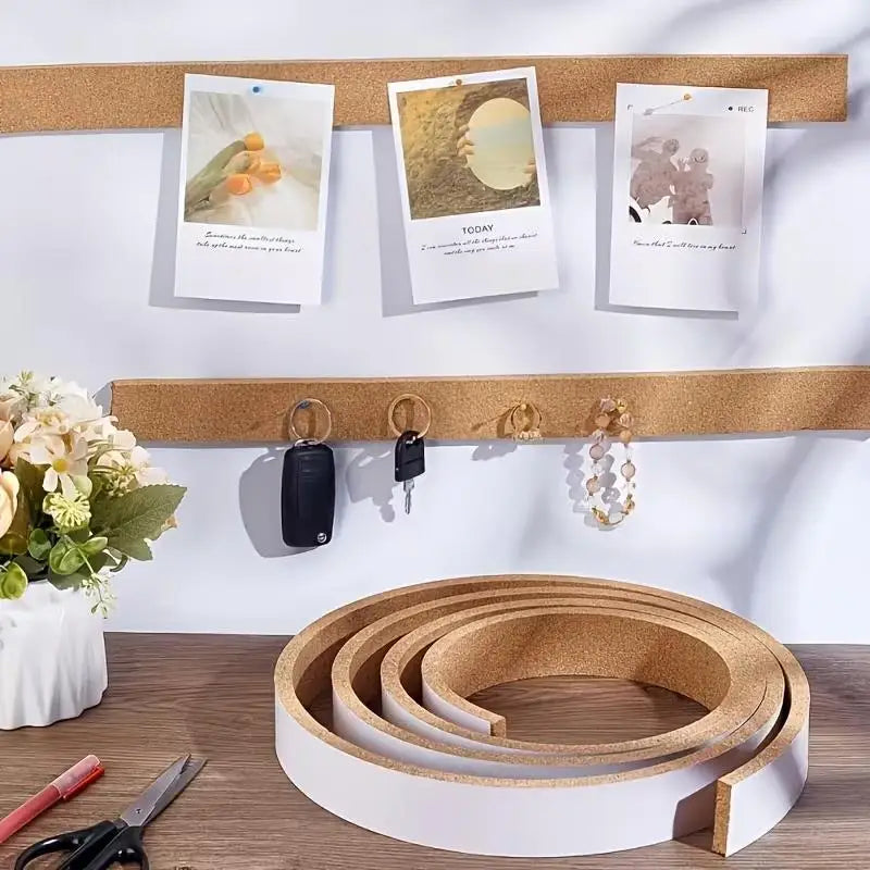 100cm Self-Adhesive Cork Bulletin Board Strip – Frameless Cork Bulletin Strip QXL