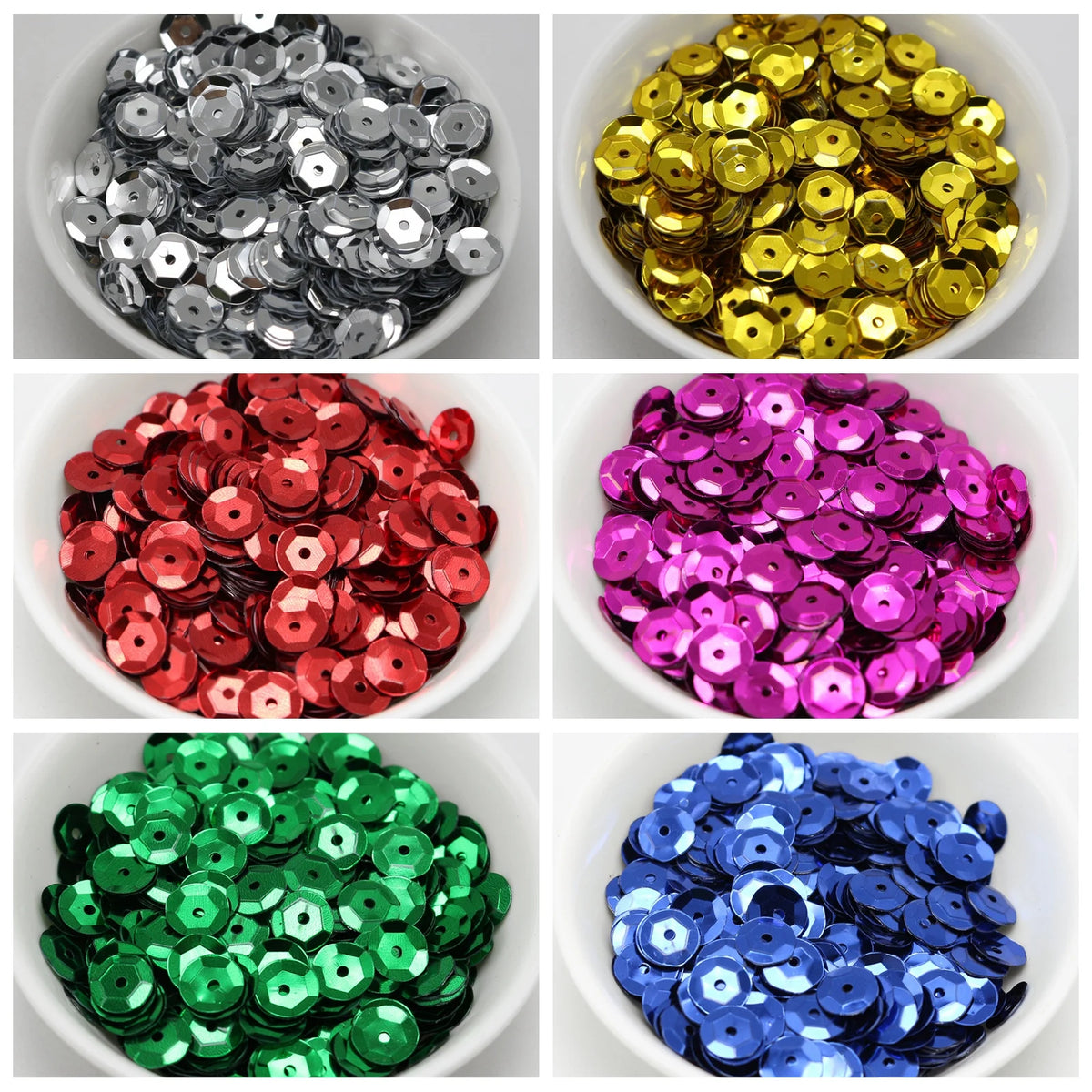 2000pcs 10mm Mixed Cup Round Loose Sequins | Wedding & Crafts Craft Sequins QXL