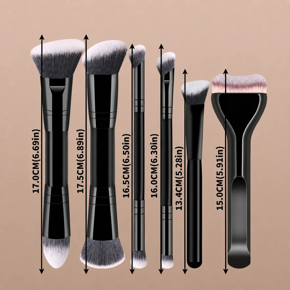 6-Piece Dual-Ended Travel Makeup Brush Set | LUXEBLEND Makeup Brush Set QXL