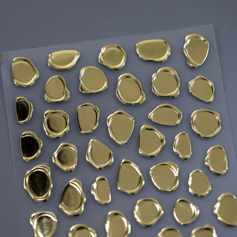 5D Embossed Bronzing Nail Art Stickers | Gold Silver Decals Nail Art Stickers QXL