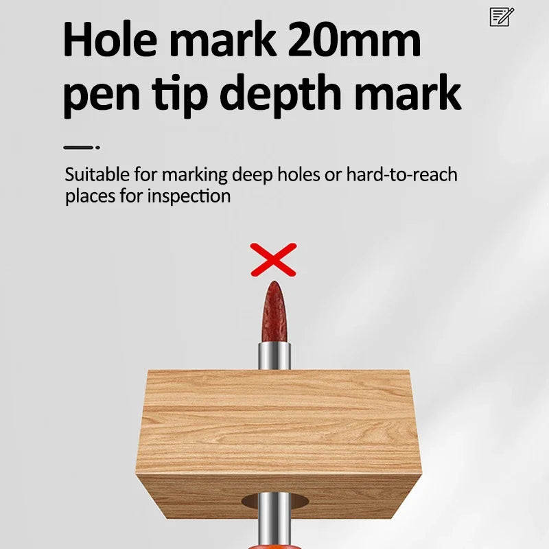 Deep Hole Long Nib Marker Pens | Double-Headed Woodworking Woodworking Marker Pen QXL