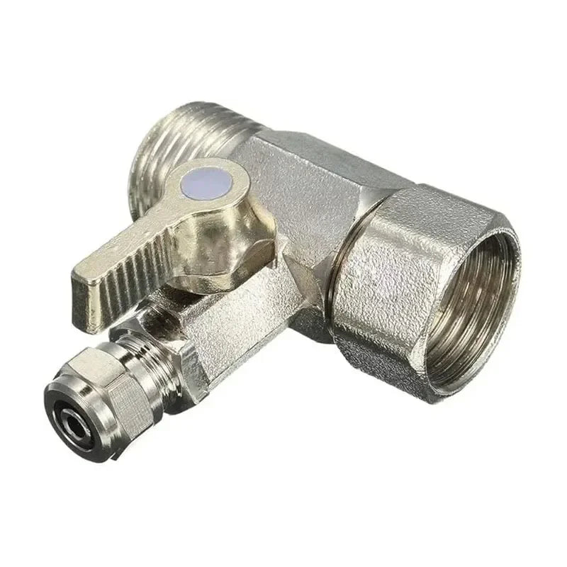 1/2" to 1/4" Three-Way Ball Valve Tee for Water Purifiers Plumbing Tee Adapter QXL zinc alloy-1pcs