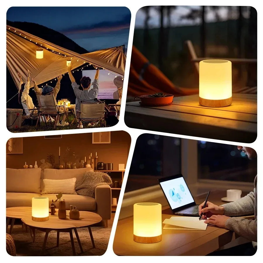 RGB 16-Color USB Rechargeable Night Light | Touch Control Lamp RGB LED Night Light QXL