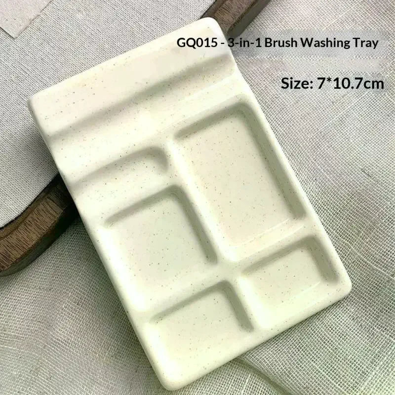 Ceramic Square Nail Art Palette & Brush Holder Tray Nail Art Palette QXL