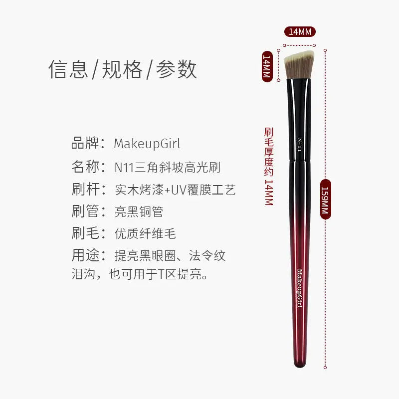 Triangular Highlighter & Concealer Makeup Brush – Soft Bristle Highlighter Makeup Brush QXL N11 Triangular Slope