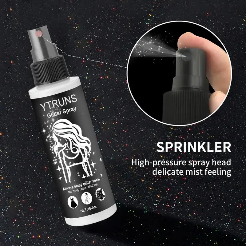 Quick-Dry Glitter Spray | Hair & Body Highlighter 100ml Body Glitter Spray QXL