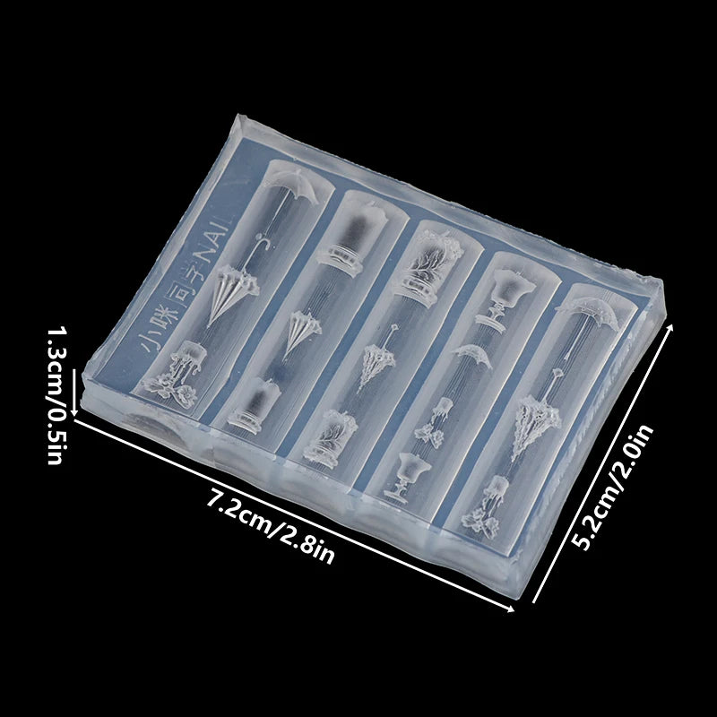 3D Lace Umbrella Silicone Nail Art Mold | DIY Manicure Nail Art Mold QXL