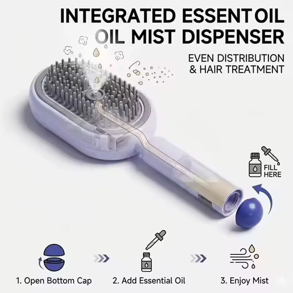 3-in-1 Electric Spray Air Cushion Comb | Scalp Massage & Oil Mist Electric Hair Brush QXL