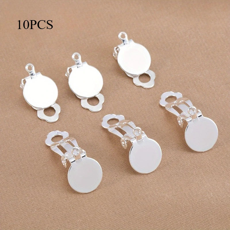 Frog-Shape Stainless Steel Clip-On Earring Bases | DIY Jewelry Earring Bases QXL Silvery