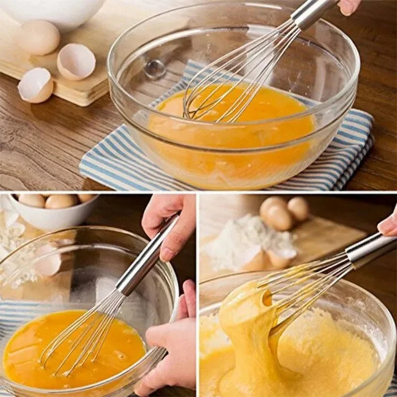 Stainless Steel Whisk – Egg Beater & Cream Mixing Tool Kitchen Whisk QXL