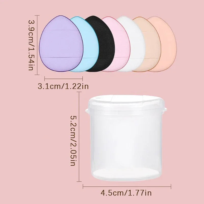 6-Pack Mini Finger Puff Sponge Makeup Applicators + Storage Box Makeup Sponge Applicator QXL