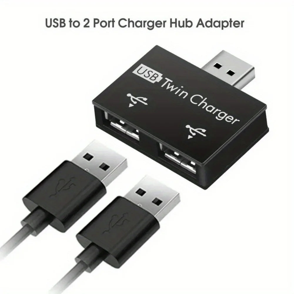 Mini USB 2.0 Hub Splitter – 1 to 2 Port Adapter for PC & Laptop USB Hub Splitter QXL