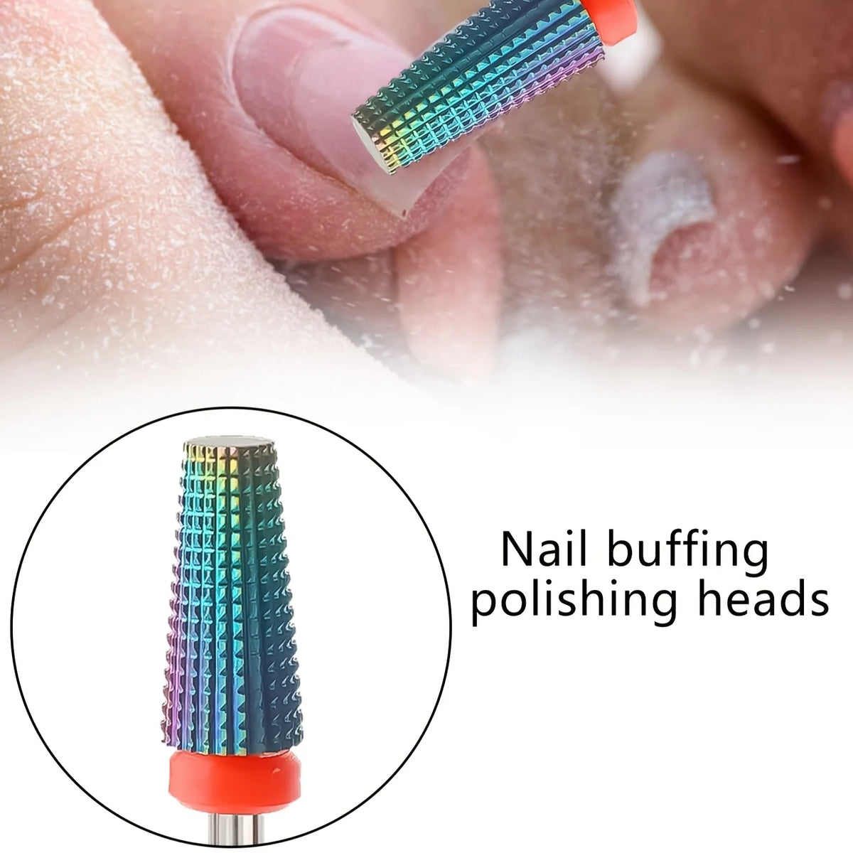 5-in-1 Cone Tungsten Carbide Nail Drill Bit – Gel & Acrylic Nail Drill Bit QXL