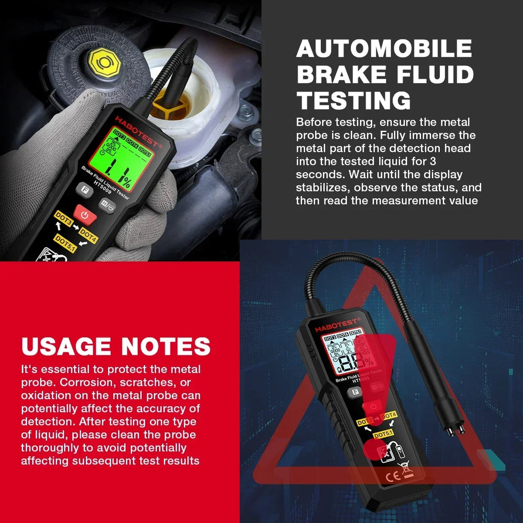 HABOTEST HT5009 Digital Brake Fluid Tester DOT3/DOT4/DOT5.1 Brake Fluid Tester QXL
